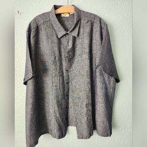 Cafe Luna Linen Blend Stylish Black Casual Button Down Shirt